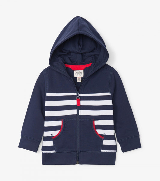 nautical stripe baby hoodie