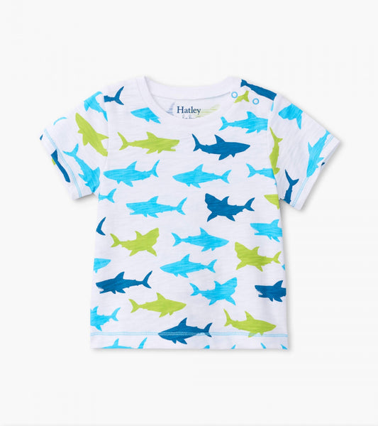 great white sharks baby graphic tee