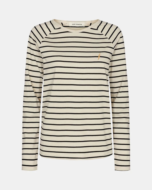 ROBINA Long Sleeve Off-White Striped T-Shirt