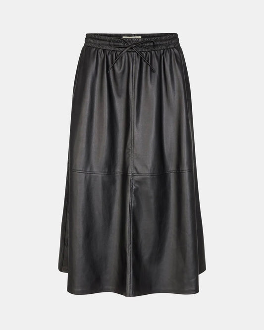 Faux Black Leather Skirt