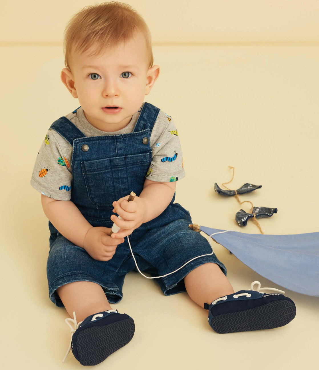 Denim Baby Short Overalls