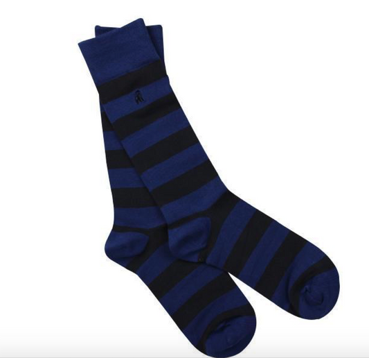 Bamboo Socks - Charcoal Grey Stripe