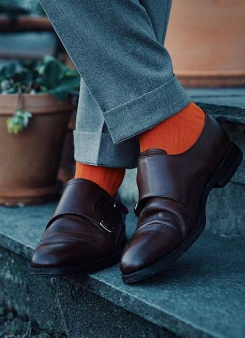 Tangerine Ribbed Bamboo Socks