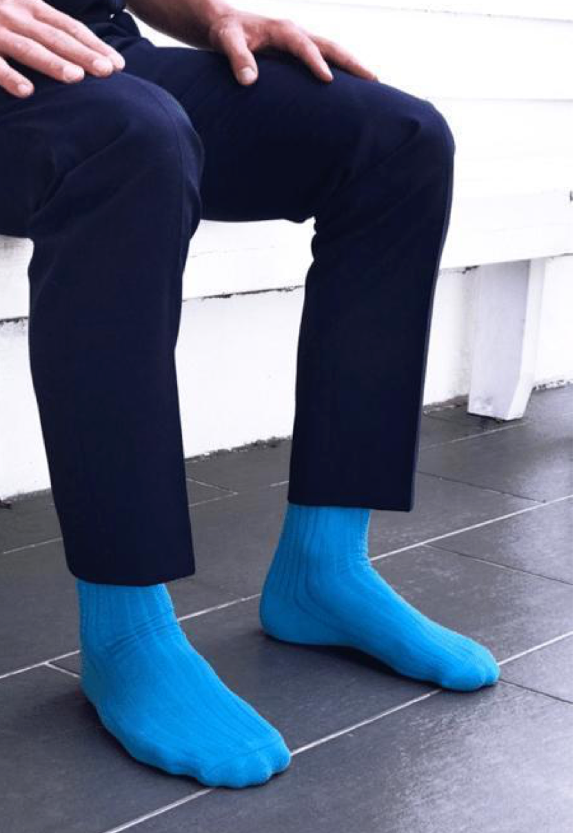 Bamboo Socks - Sky Blue Ribbed