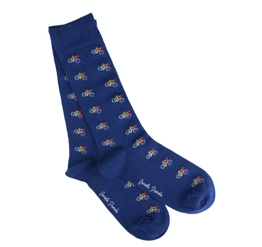 Blue Bicycle Bamboo Socks