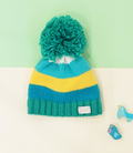 Green & Mustard Bobble Hat