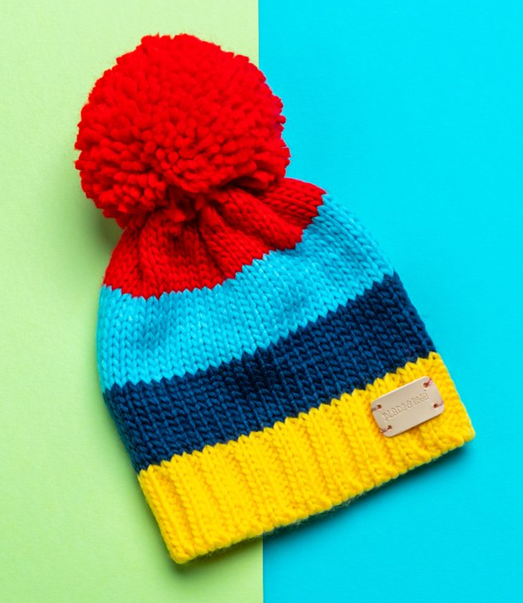 Bright Stripe Bobble Hat