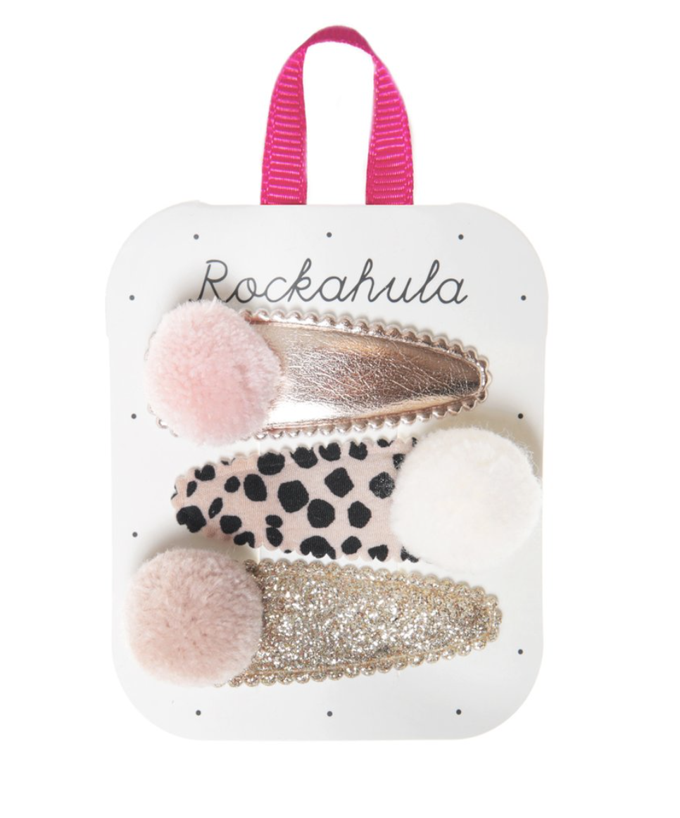 Rockahula Lily Leopard Pom Pom Hair Clips