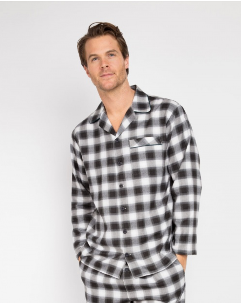 William Brushed Check Pyjama Top