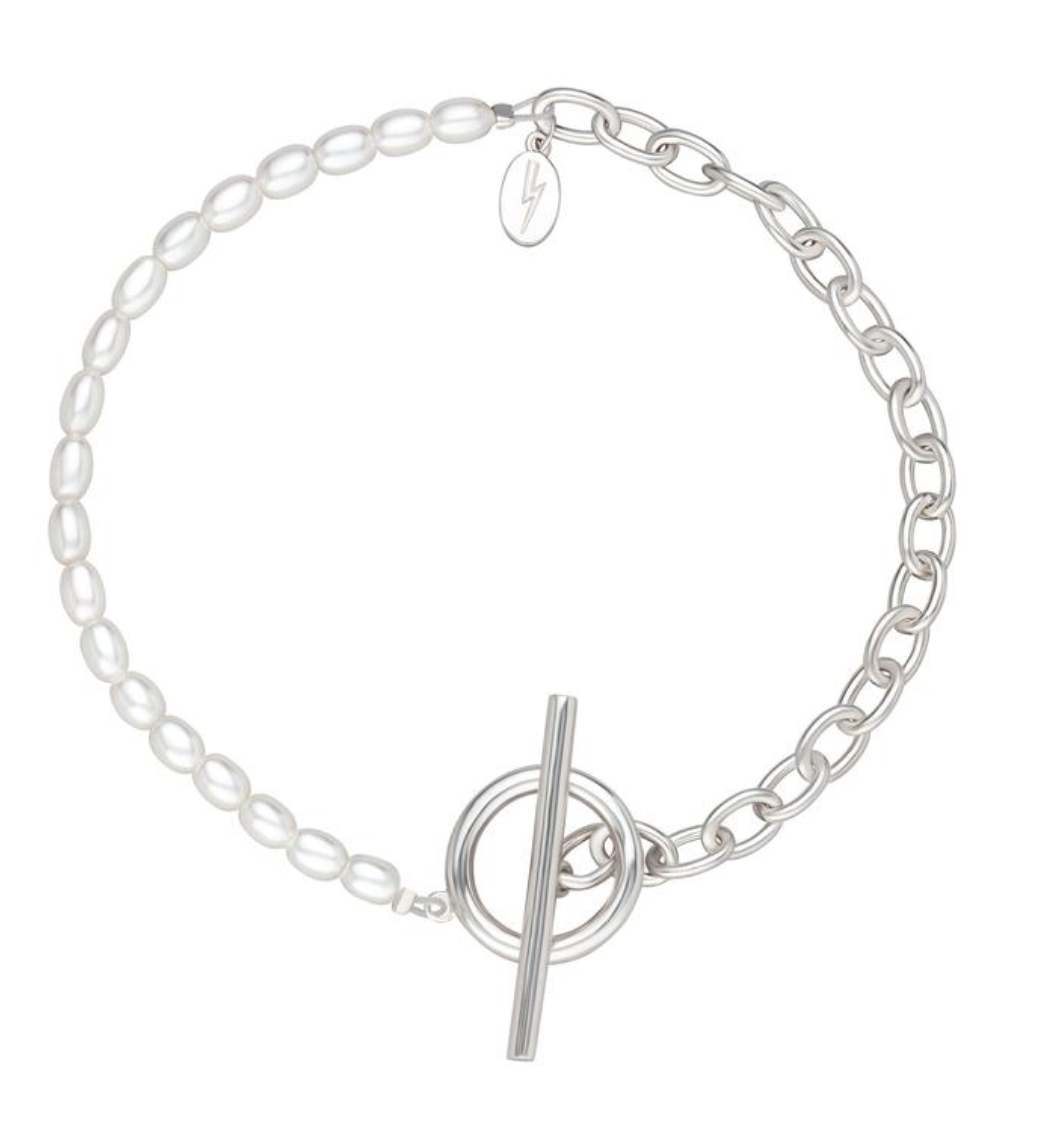 Hannah Martin Pearl and Chain T Bar Bracelet