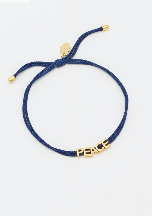 Peace Navy Cord Bracelet