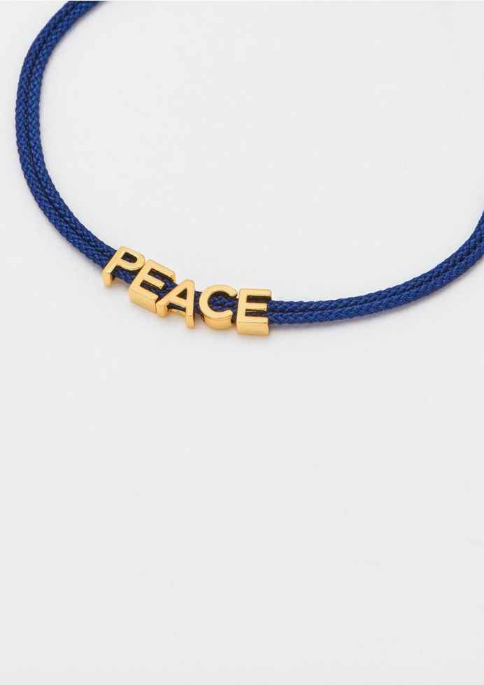 Peace Navy Cord Bracelet