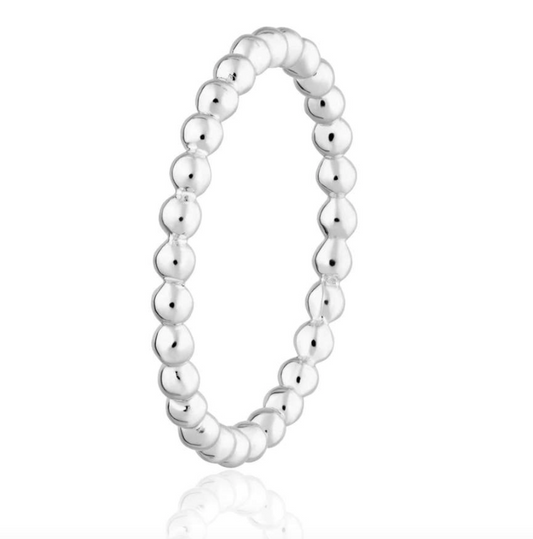 Sterling Silver Solder Dot Bead Ring