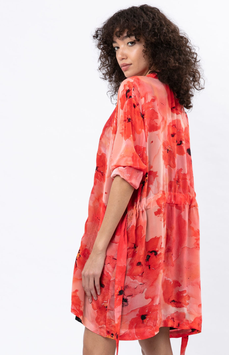 Vegan Silk Cardigan - Perennial Coral