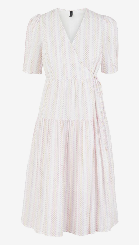 Prisma Wrap Midi Dress - Star White