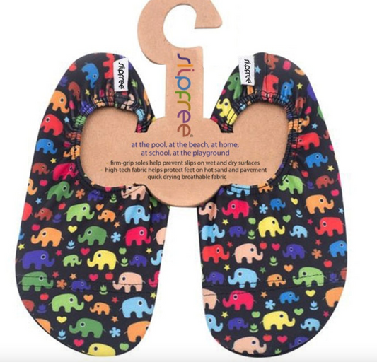 Slipfree Children's Shoes - Colourful Elephants
