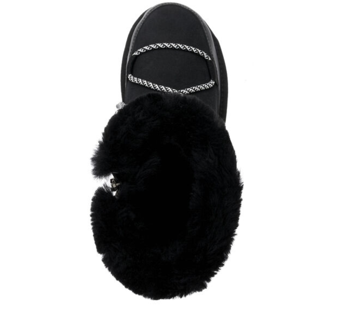 Blurred Womens Sheepskin Boots - Black