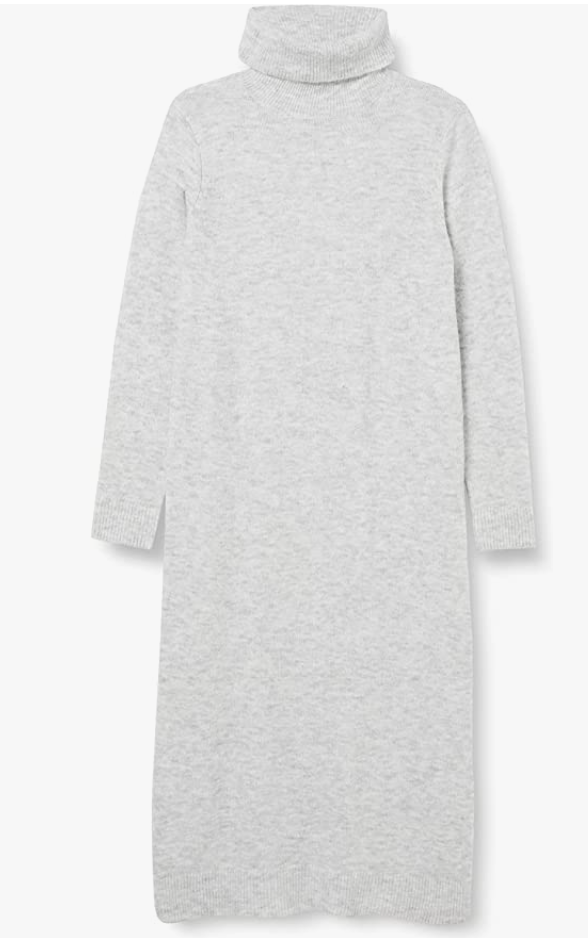 PcJuliana Roll Neck Knit Dress - Light Grey Melange