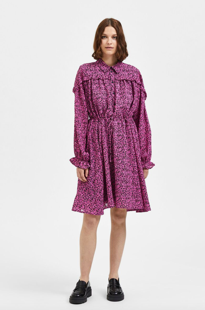 FRILL MINI DRESS - Pink