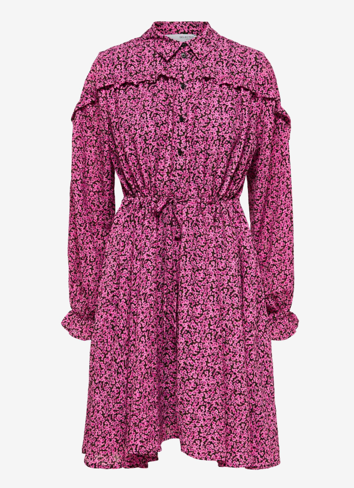 FRILL MINI DRESS - Pink