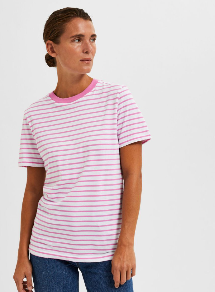STRIPE SS T-SHIRT - Cyclamen