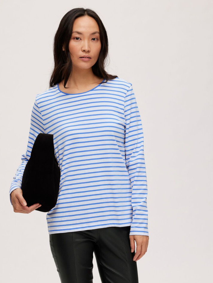 Striped Long Sleeve T-Shirt - Ultramarine