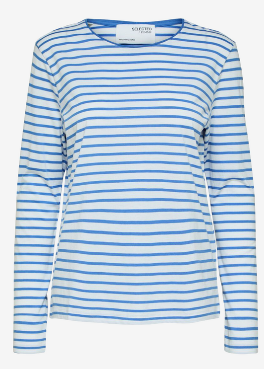 Striped Long Sleeve T-Shirt - Ultramarine