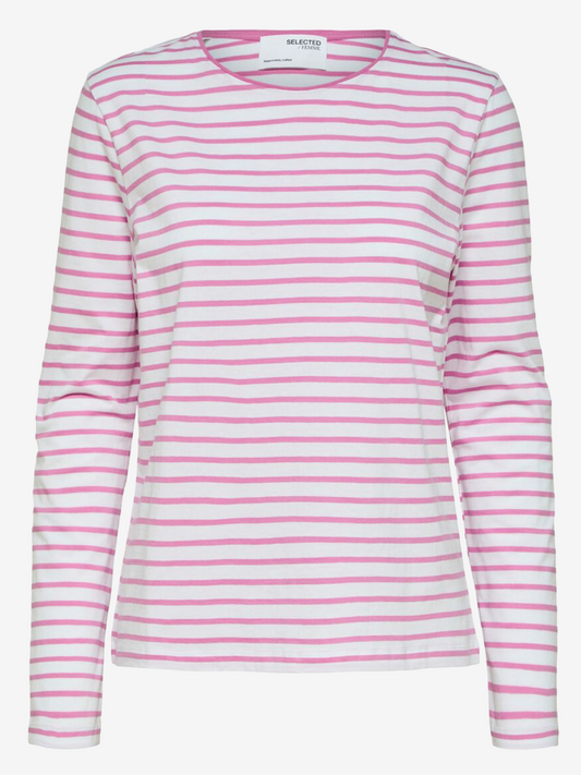 Striped Long Sleeve T-Shirt - Cyclamen
