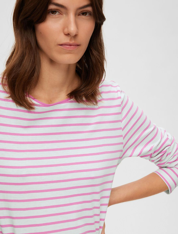 Striped Long Sleeve T-Shirt - Cyclamen