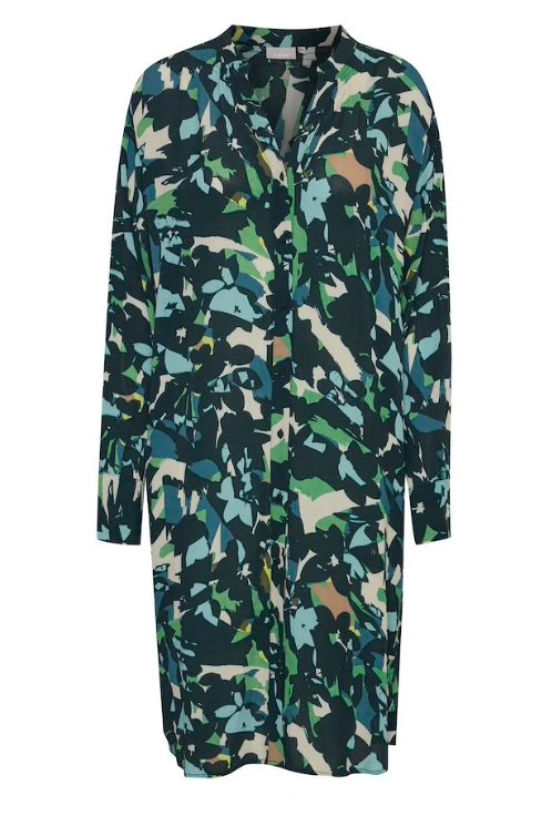 LONG SLEEVE DRESS - Holly Green Mix