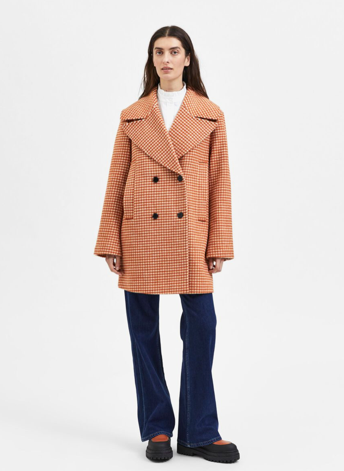 Check Wool Coat