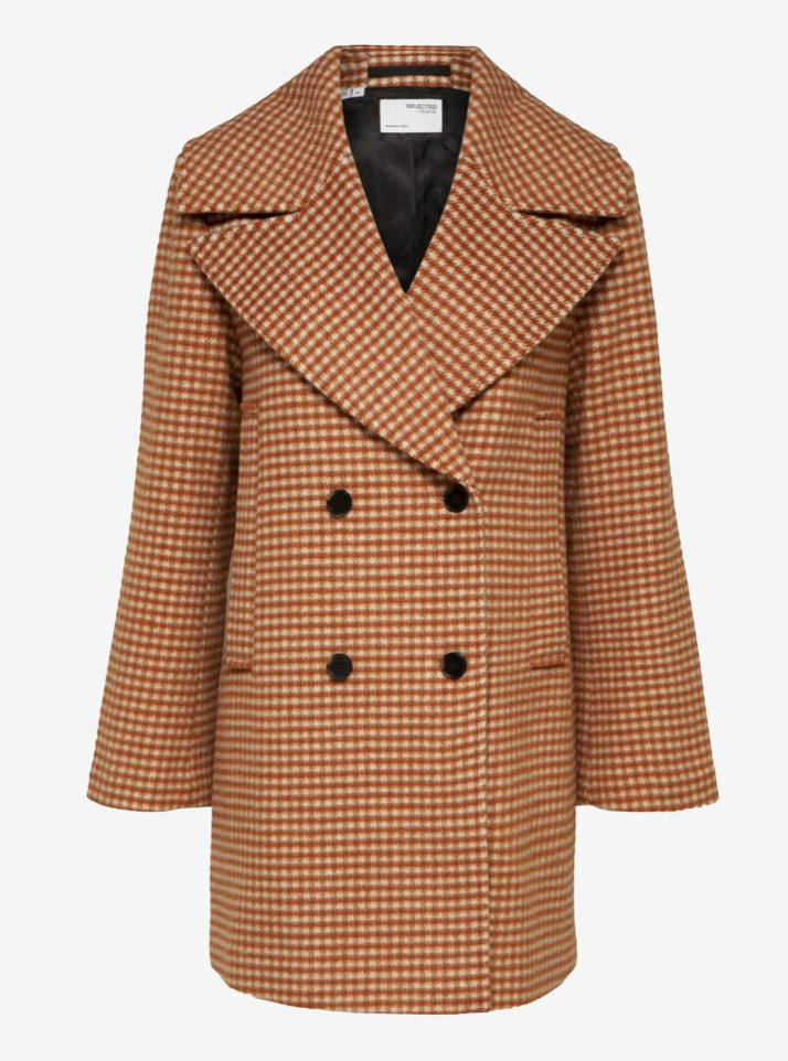 Check Wool Coat