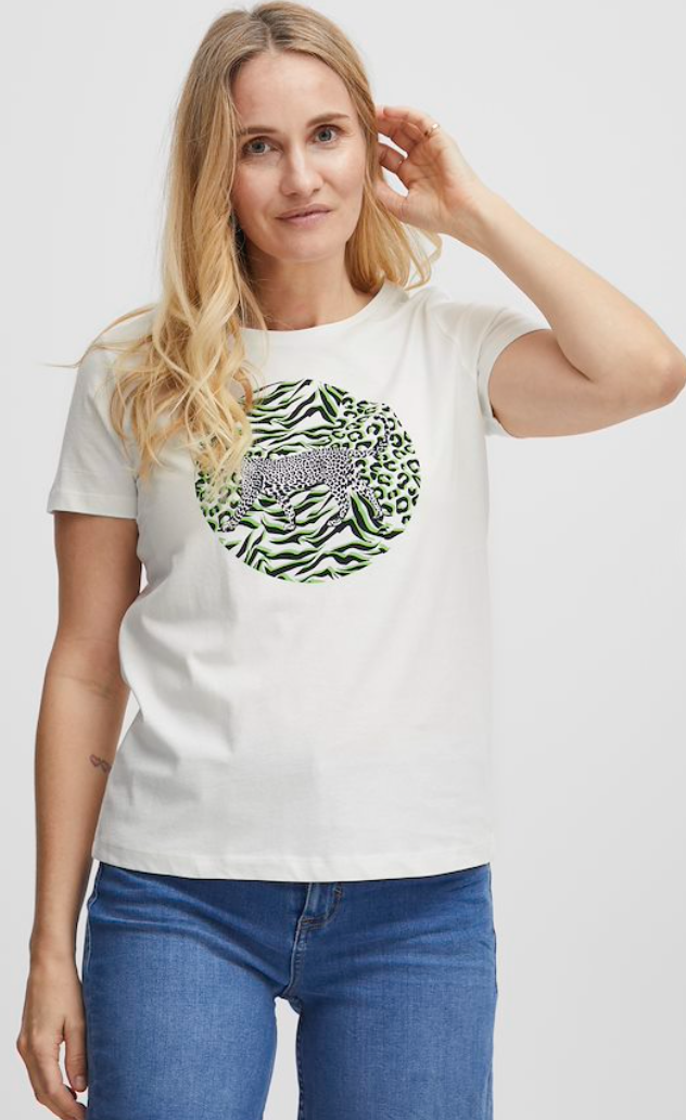 FrSuni T-Shirt - White / Leopard