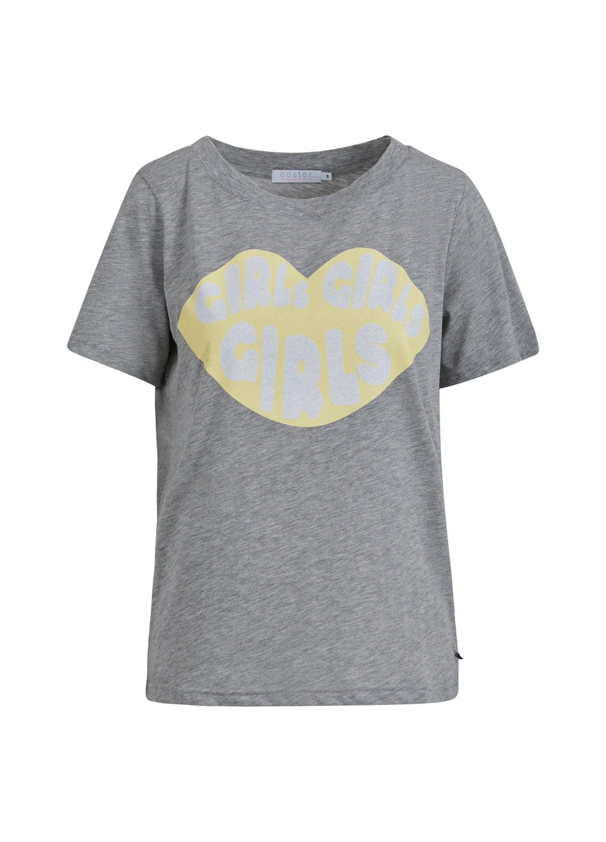 Mid Length Sleeve T-Shirt with Lips Print