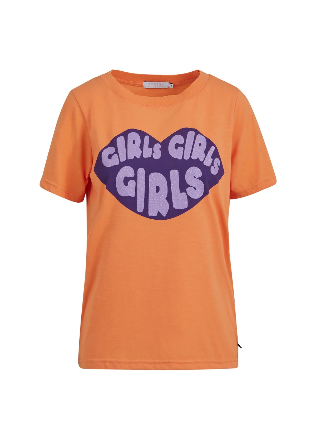 Mid Length Sleeve T-Shirt with Lips Print