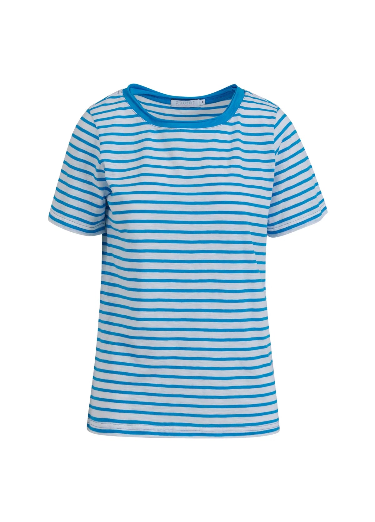 T-shirt with Stripes- Blue Lagune