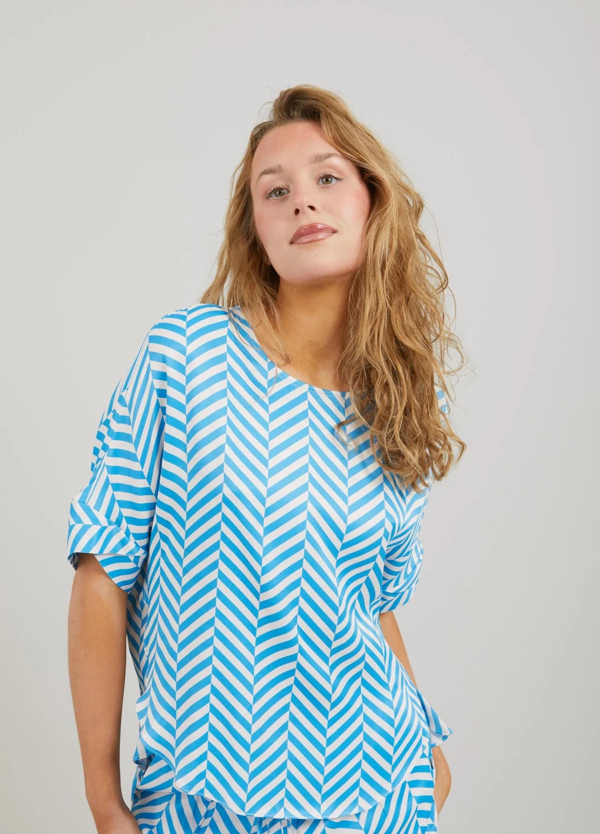TOP IN HERRINGBONE PRINT