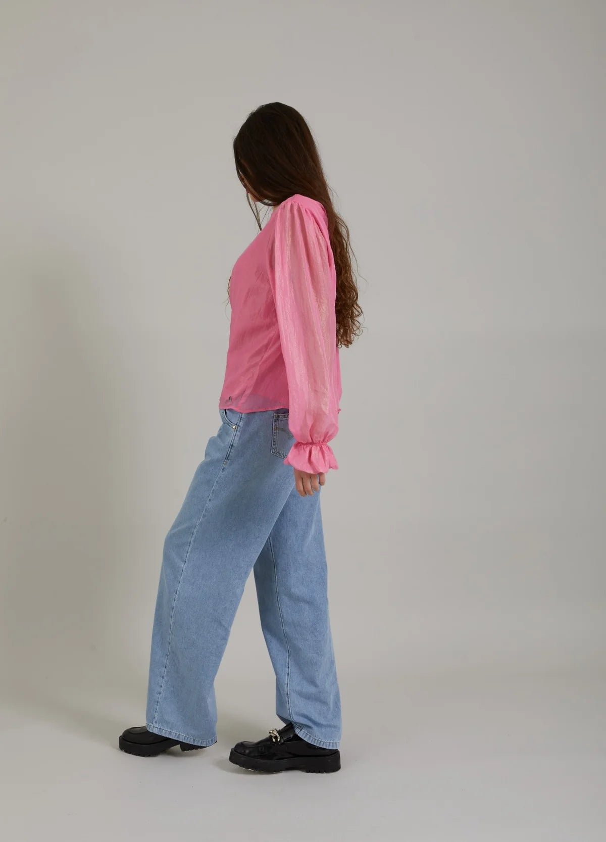 CC METALLIC BLOUSE - PINK