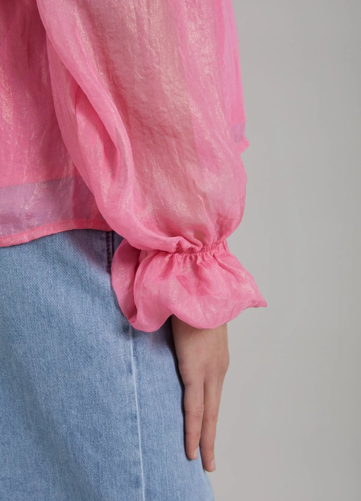 CC METALLIC BLOUSE - PINK