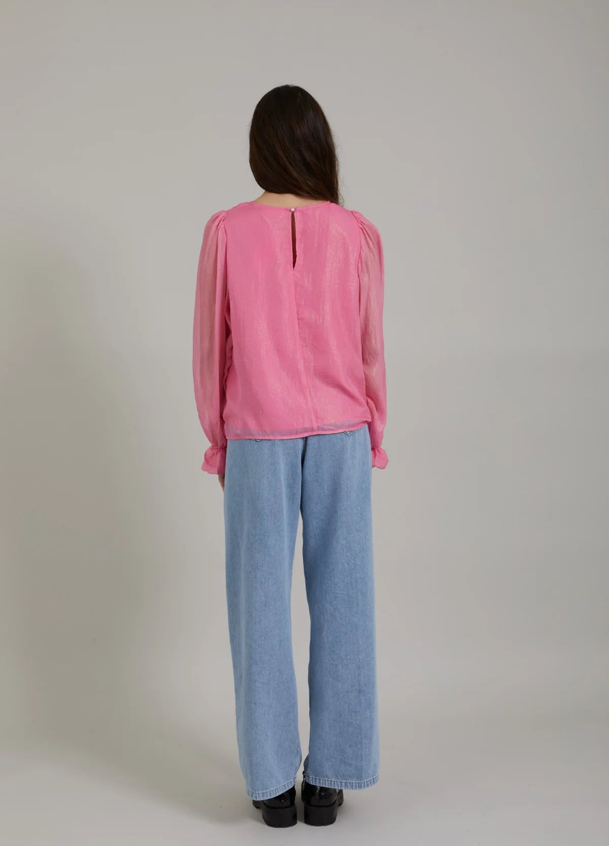 CC METALLIC BLOUSE - PINK