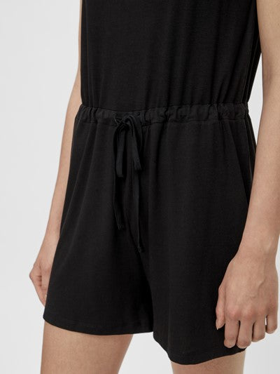 PCNEORA V-NECK PLAYSUIT - BLACK