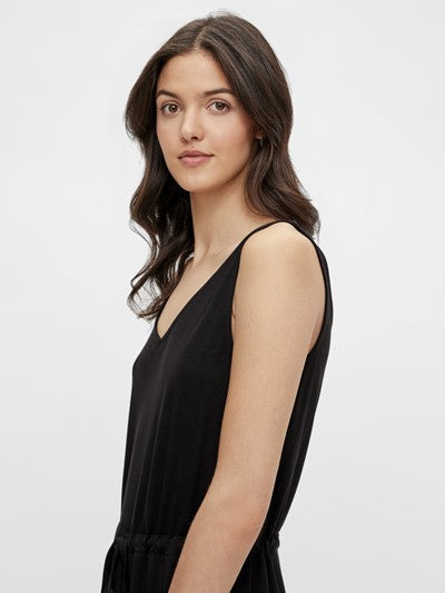 PCNEORA V-NECK PLAYSUIT - BLACK