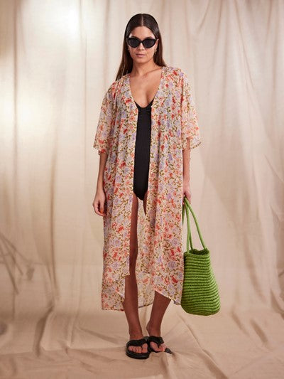 PCVERTRUD KAFTAN - White Smoke