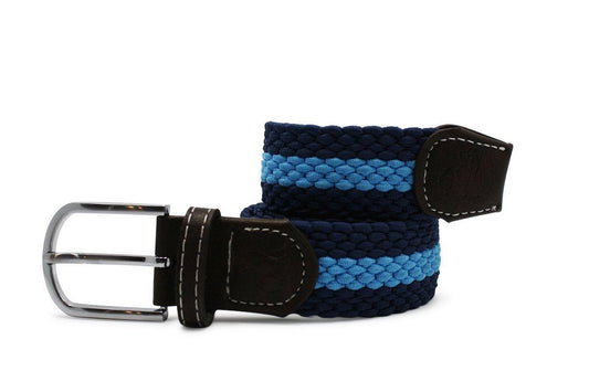 Recycled woven belt - sky blue/stripe