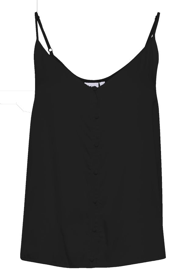 Camisole Top with Buttons - Black