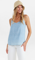 NUPOULINA STRAP TOP - Medium Blue Denim