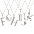 Art Deco Initial Necklace - Silver