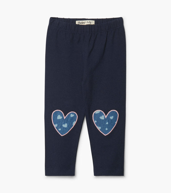 navy hearts baby leggings