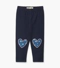 navy hearts baby leggings