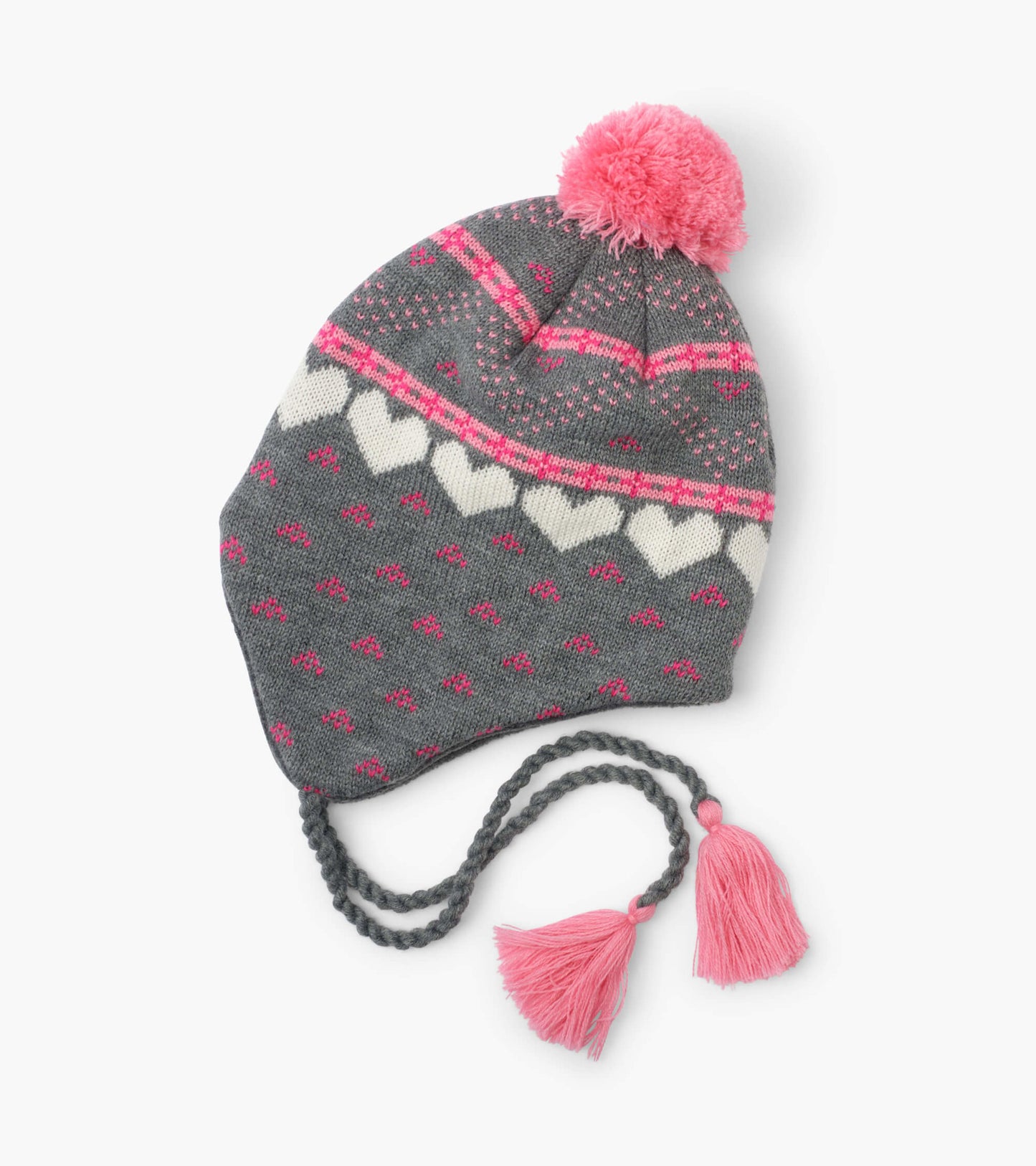 winter hearts fleece lined trapper hat